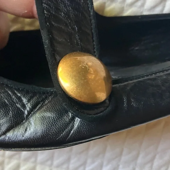 Marc Jacobs Black Loafers with Gold Accent - Picture 7 of 8